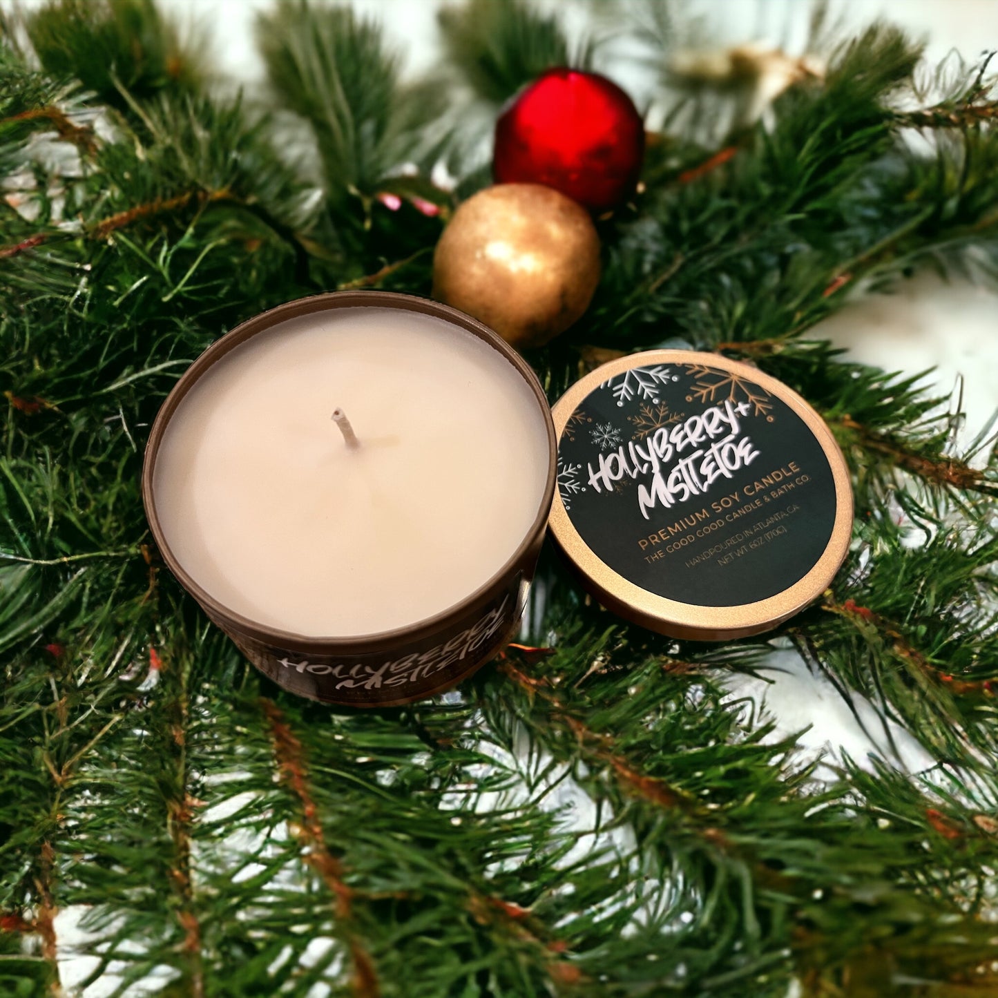 Hollyberry + Mistletoe Premium Soy Candle