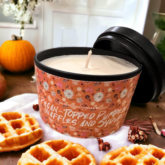 Pecan Topped Pumpkin Waffles and Syrup Premium Soy Candle